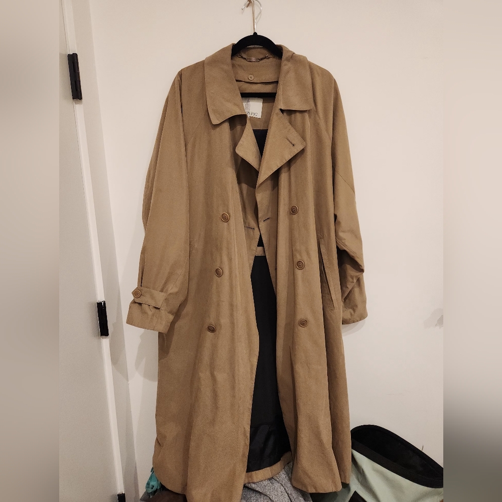 Tan Double-Breasted Trench Coat